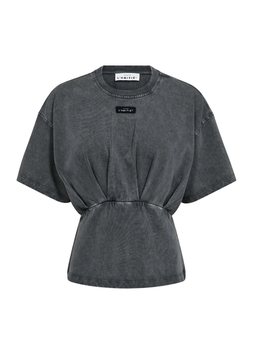 Romie acid pleat tee Black Acid Wash HAUTE L\'AMITIÈ