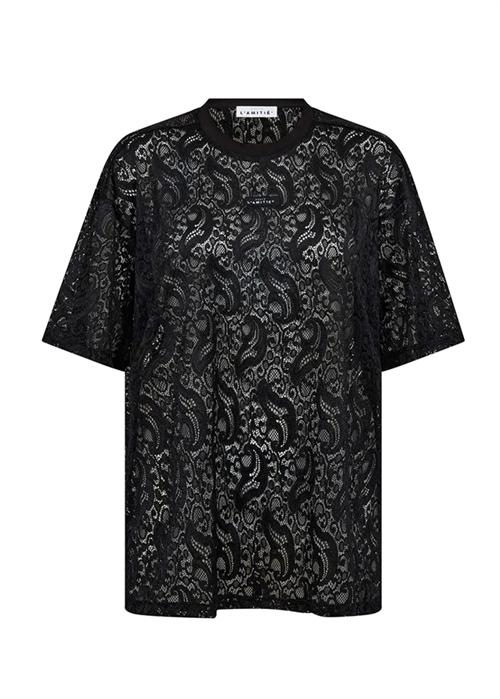 Summer lace loose tee sort HAUTE L\'AMITIÈ
