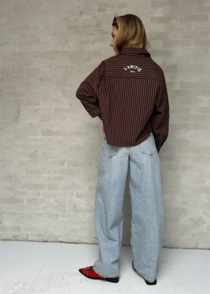 Mocca stripe logo print skjorte Mocca Stripe HAUTE L\'AMITIÈ
