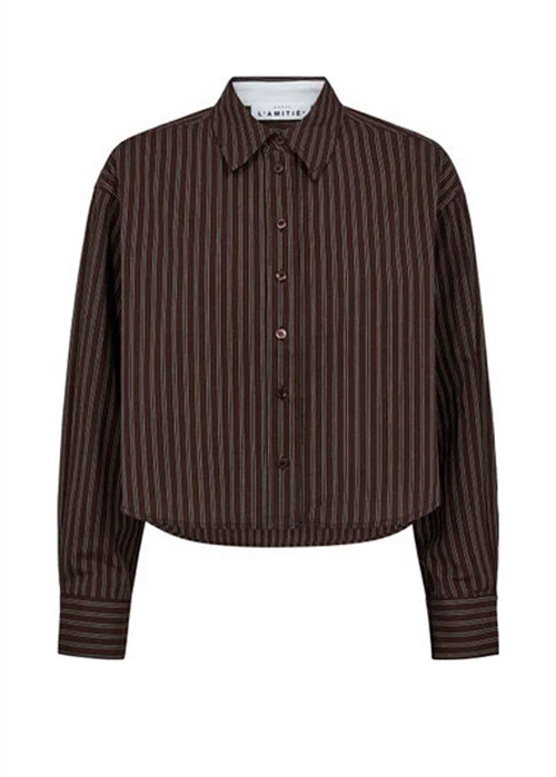 Mocca stripe logo print skjorte Mocca Stripe HAUTE L\'AMITIÈ