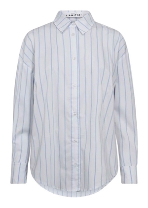 Fine line twist bow skjorte Blue Stripe HAUTE L\'AMITIÈ