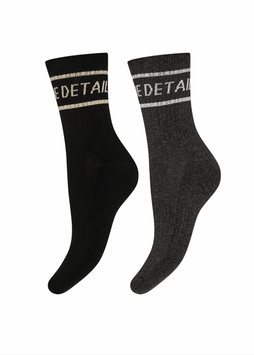 Hype The Detail tennis sock 2-pk Grey/Black