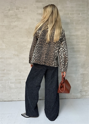 Print denim jakke Leopard J1581 Ganni