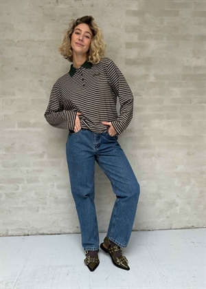 Jeanni polo stripe bluse Brown Polo Stripe Baum Und Pferdgarten 