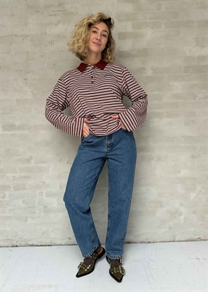 Jeanni polo bluse Bordeaux Polo Stripe Baum Und Pferdgarten