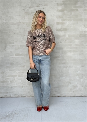 Graphic Wool mix printe leopard tee K2500 Leopard Ganni 
