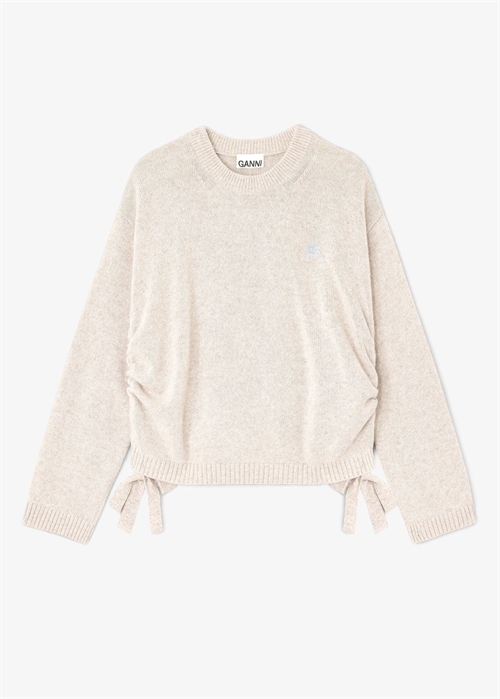 Future wool mix oversized o-neck strik Sand K2633 Ganni