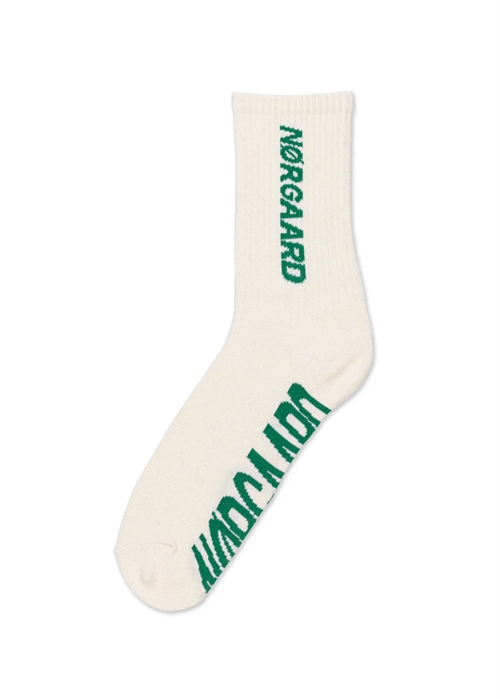 Logo step sock Egret/Green Mads Nørgaard 