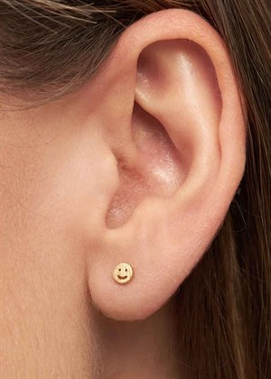 Smiley ørering Forgyldt Lulu Copenhagen