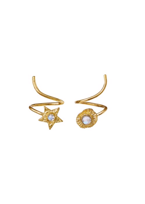 Sirius earring Forgyldt Maanesten 