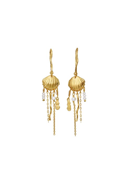 Zale earring Forgyldt Maanesten 