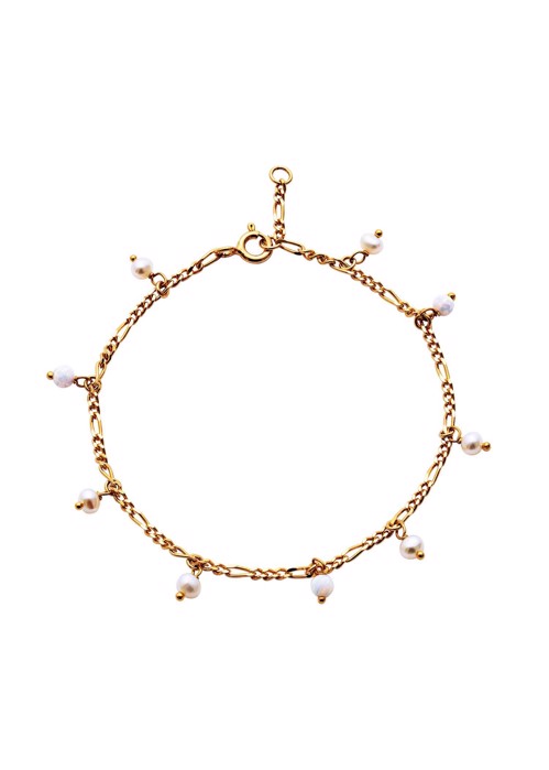 Lula white bracelet Forgyldt Maanesten 