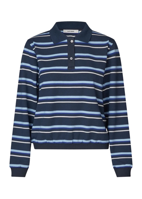 Martina polo bluse Blue Multi Oval Square 