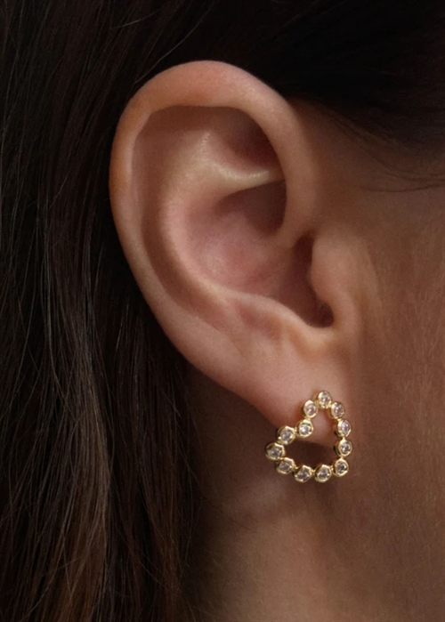 Mina petite crystal studs Forgyldt Pico 