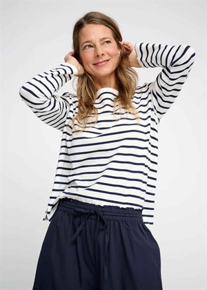 Blessed stripe bluse Ecru/Navy Moshi Moshi 