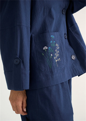 Bloom crepe jacket Navy Blue Moshi Moshi 