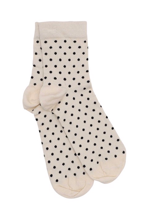 Dotted socks Ecru/Black Moshi Moshi 