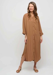 Laurella crepe skjorte kjole Camel Moshi Moshi 