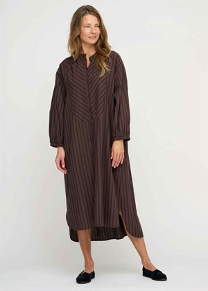 Lauren stripe skjorte kjole Brown/Black Moshi Moshi 