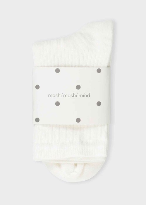 Story rib socks Ecru Moshi Moshi 