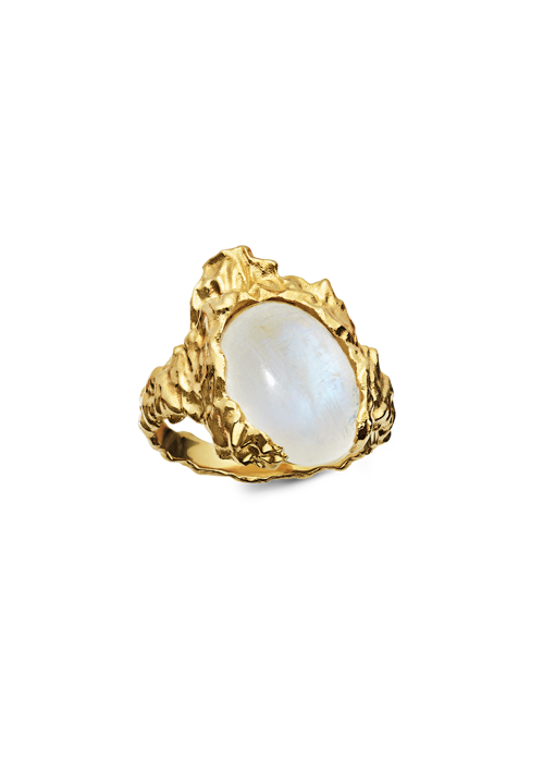 Gudinde ring Moonstone Forgyldt Maanesten