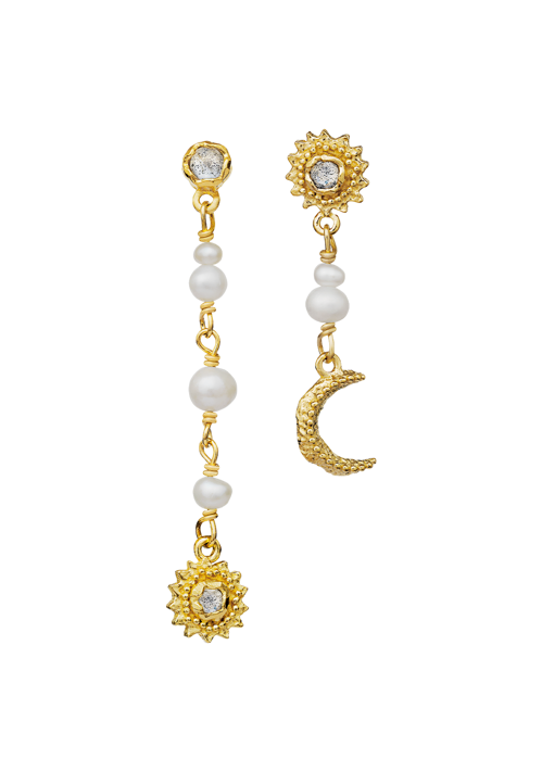 Sunniva earrings Forgyldt Maanesten