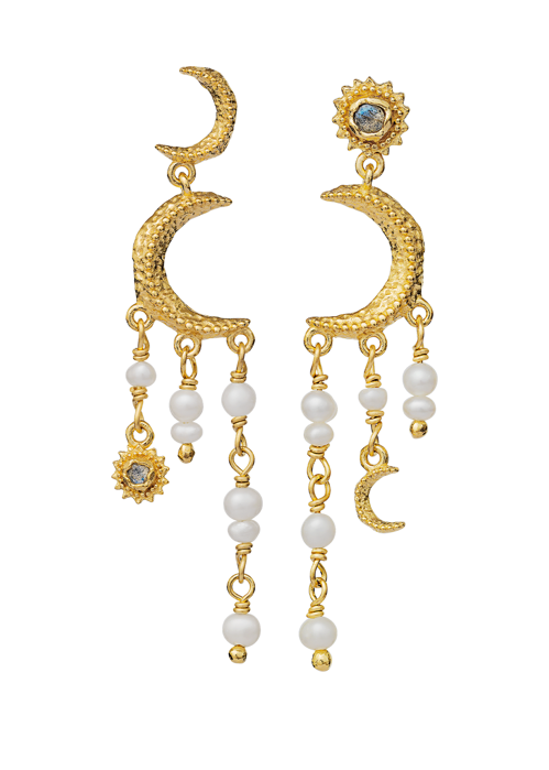 Astrea earrings Forgyldt Maanesten
