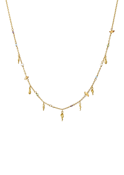 Toutsi necklace Forgyldt Maanesten