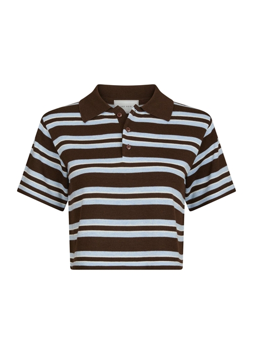 Mulann polo knit bluse Dark Brown Neo Noir