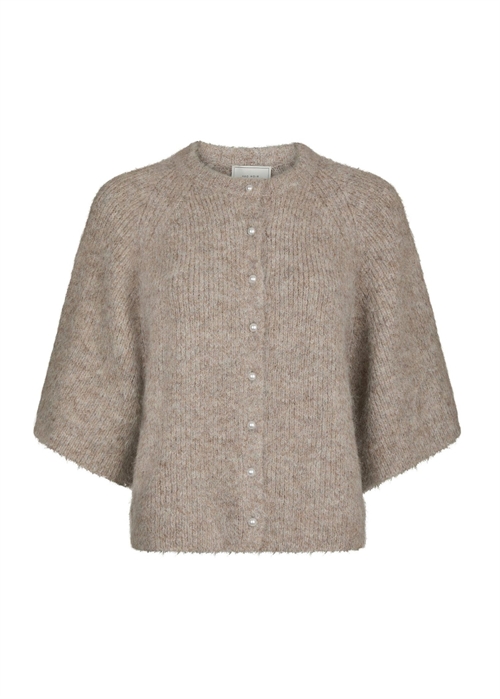 Amaya fluffy knit cardigan Beige Melange Neo Noir 