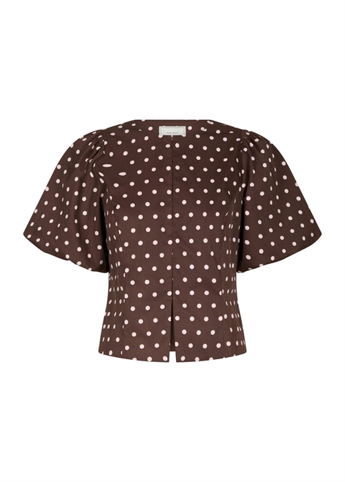 Anela dot bluse Brown Neo Noir 