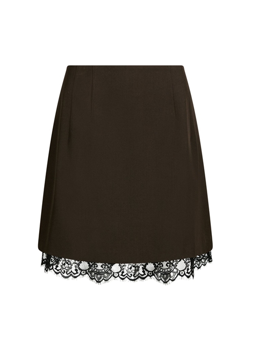 Brigitte structure lace skirt Dark Brown Neo Noir 