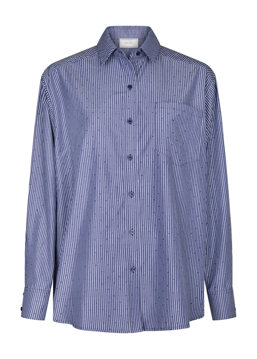 Dalma B stripe skjorte Midnight Blue Neo Noir 