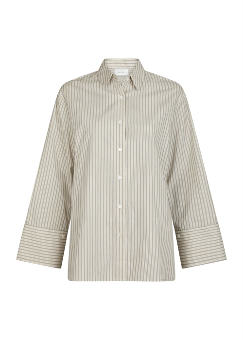 Dita double stripe skjorte Creme Neo Noir 