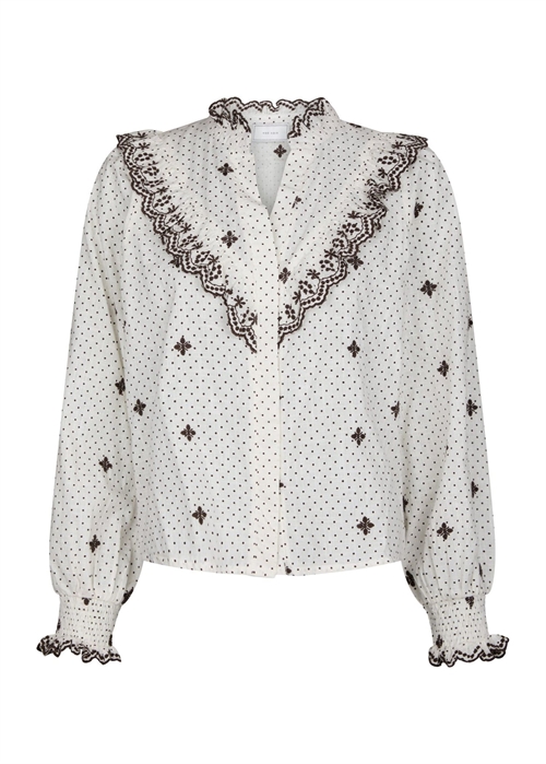 Degas Dot bluse Offwhite Neo Noir 
