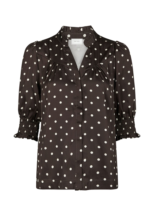 Diana dot bluse Dark Brown Neo Noir 