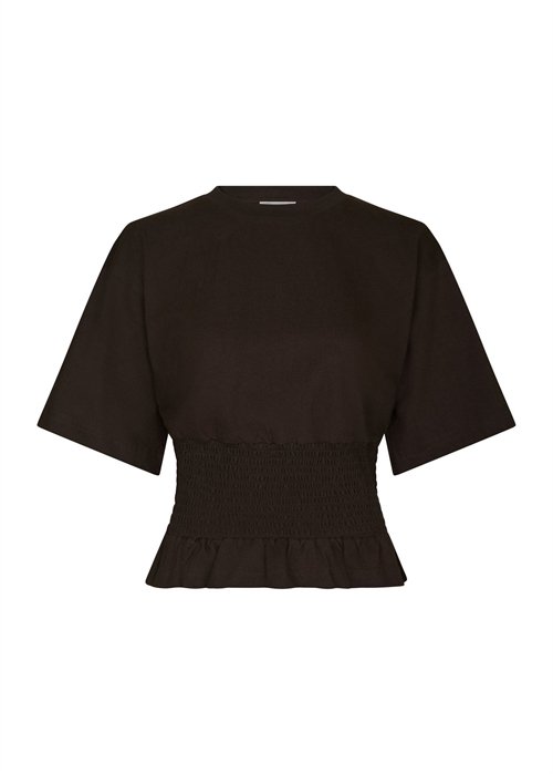 Dray boxy smock tee Mørkebrun Neo Noir 