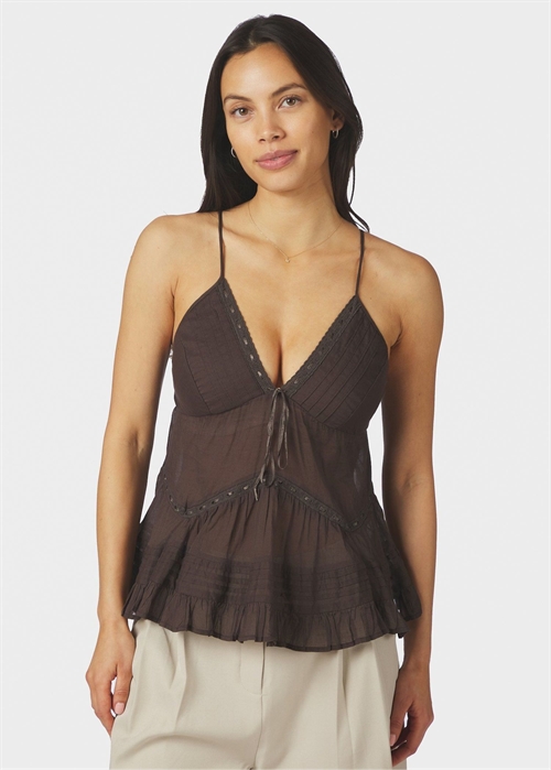 Elvena s voile top Mørkebrun Neo Noir 