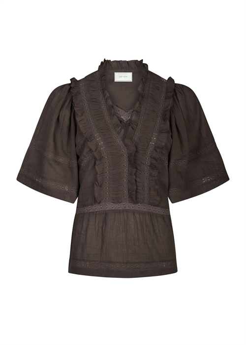 Evienne s voile bluse Dark Brown Neo Noir 