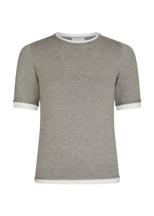 Fauna double knit tee Light Grey Melange Neo Noir 