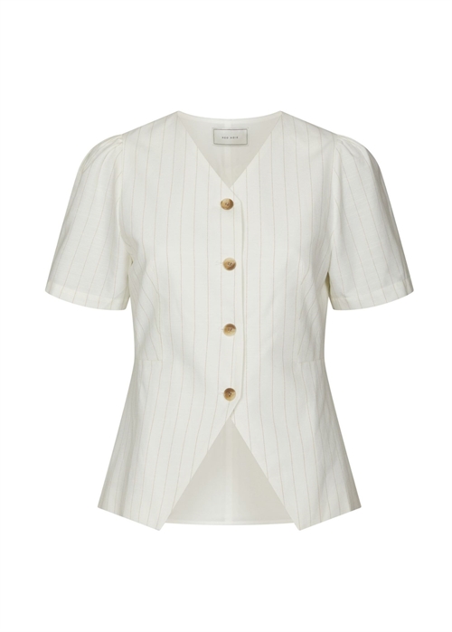 Jules summer stripe bluse Taupe Stripe Neo Noir 