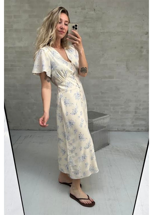Eleni delicate flower kjole Creme Neo Noir 