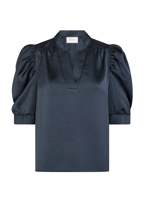Roella heavy sateen bluse Midnight Blue Neo Noir 