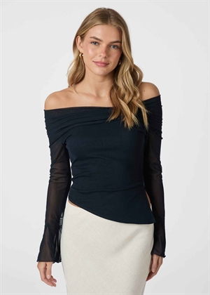 Addie mesh bluse Dark Navy Neo Noir 