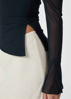 Addie mesh bluse Dark Navy Neo Noir 