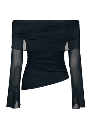 Addie mesh bluse Dark Navy Neo Noir 