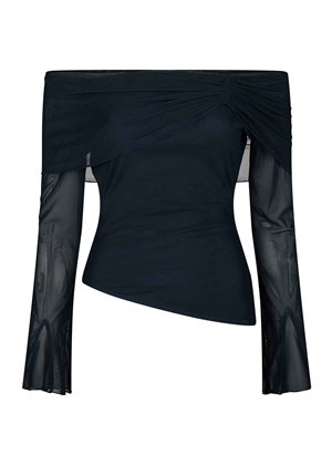 Addie mesh bluse Dark Navy Neo Noir 