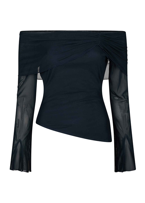 Addie mesh bluse Dark Navy Neo Noir 