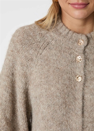 Benuta fluffy knit cardigan Beige Melange Neo Noir 