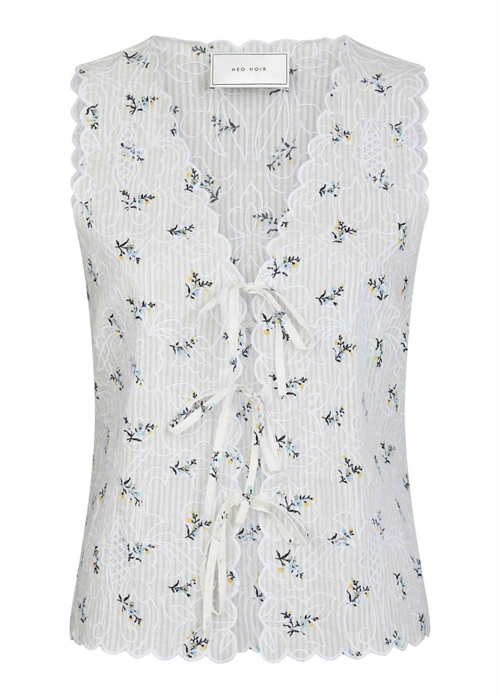 Bibi Embroidery print top Offwhite Neo Noir 